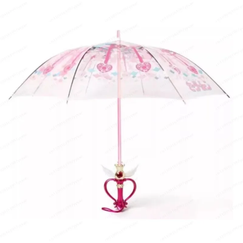 Glowing Sailor Moon Umbrella Hand Painted Sakura Magic Wand Transparent Princess Cute Anime