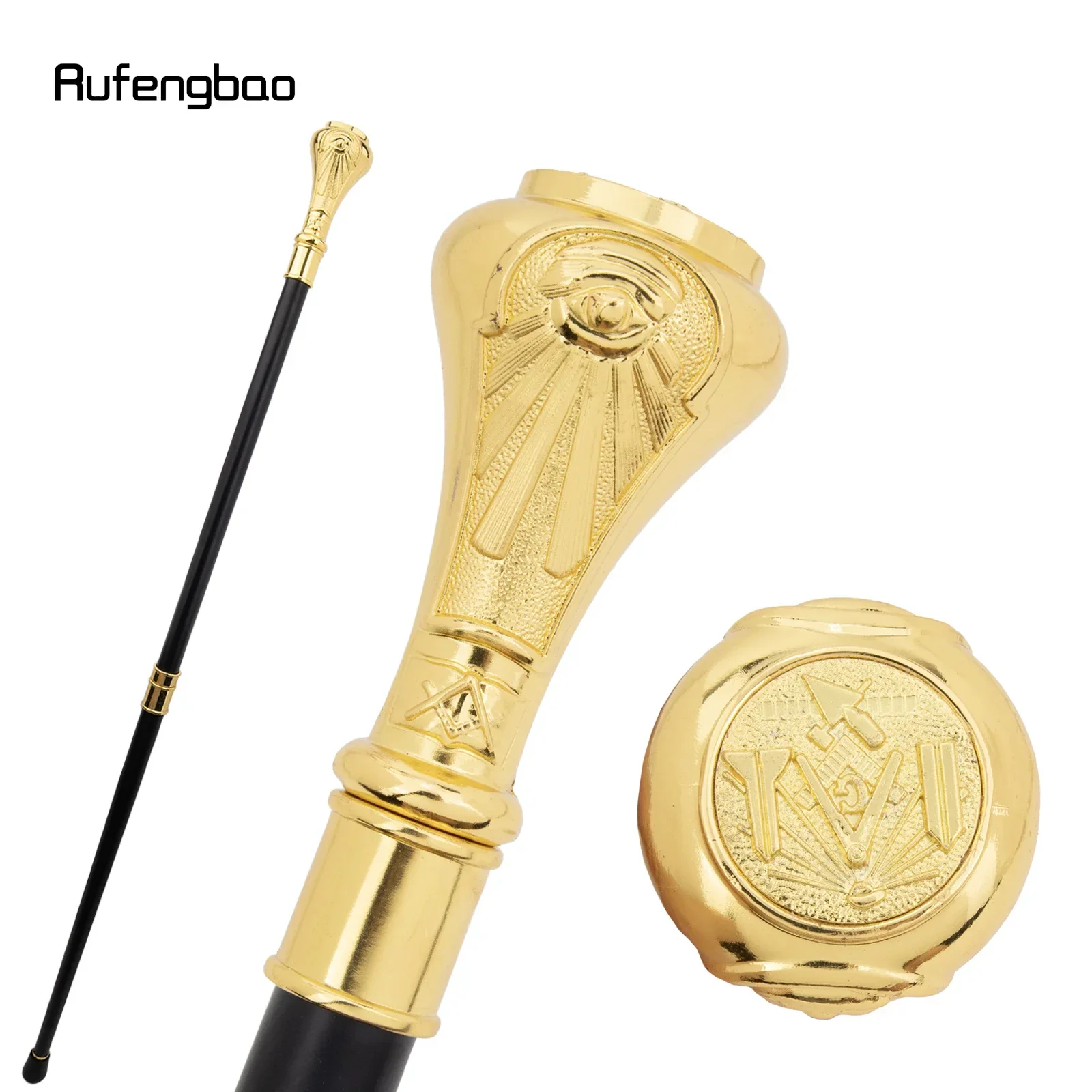 Goldene Freimaurerei Freimaurer VG Totem Gehstock Mode Gehstock Gentleman Crosier Knopf Gehstock 93 cm