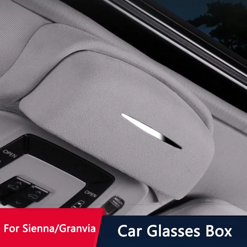 QHCP Car Glasses Storage Box Sunglasses Holder Organizer Glasses Case For Toyota Sienna Granvia 2022 Styling Interior Accessory