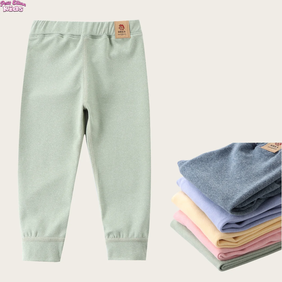 

Kids Thermal Warm Leggings 2-11 Y Baby Boys Girls Autumn Winter Thickened De Fleece Bottoms Soft Comfortable Base Layer Pants