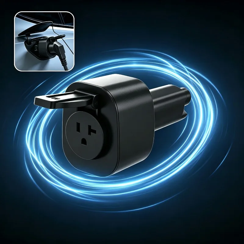 Outdoor Car Power Outlet NACS V2L Port EV Discharger Adapter 20A 110V AC NEMA 5-20 Socket for Hyundai Ioniq 5/6 for Kia EV6/9