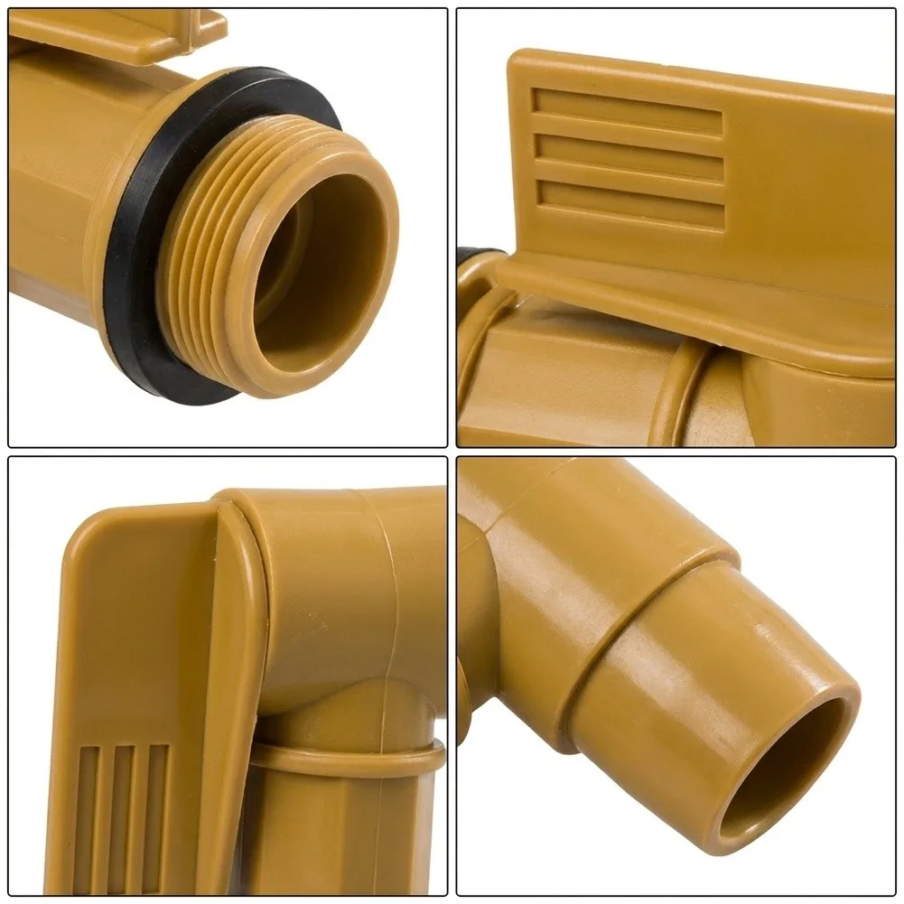 For Switching Liquids Drum Tap Faucet Polyethylene Spigot Brown Polyethylene Construction EPDM Sealing Gaskets