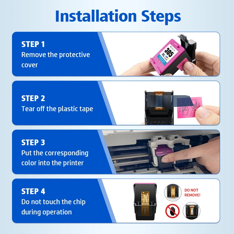 Crtbotw 305xl Vervanging Voor Hp305 305 Xl Inktcartridge Voor Hp Deskjet 2700 2710 2721 2722 Afgunst Serie 4200 6020 6030 6400 6430