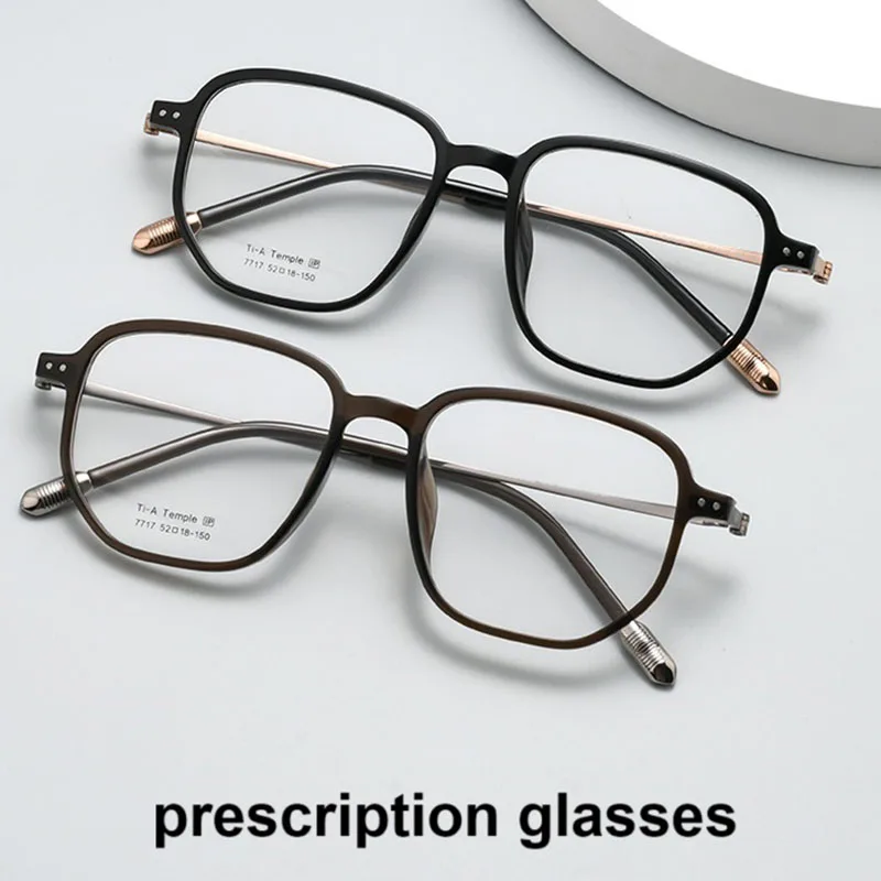 

KUXA женские оптические многоугольные очки TR90 в оправе с титановым храмом, очки по рецепту, очки для близорукости и дальнозоркости