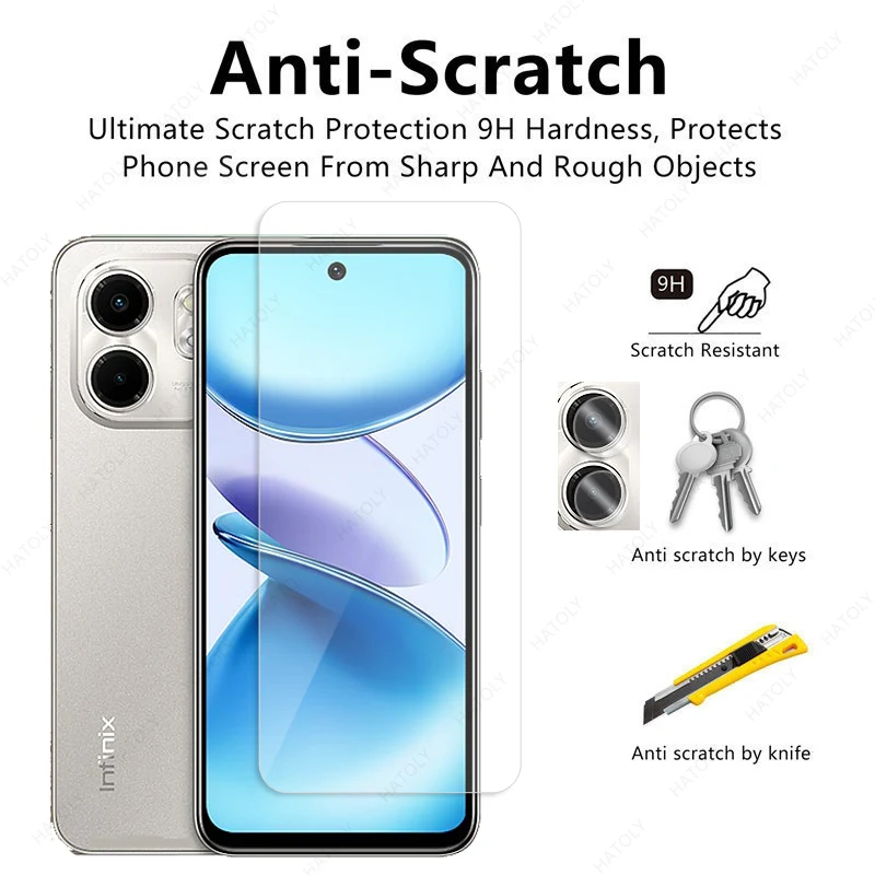 Tempered Glass For Infinix Smart 9 4G Screen Protector For Infinix Smart 9 4G HD Clear Protective Film Camera Lens Protector