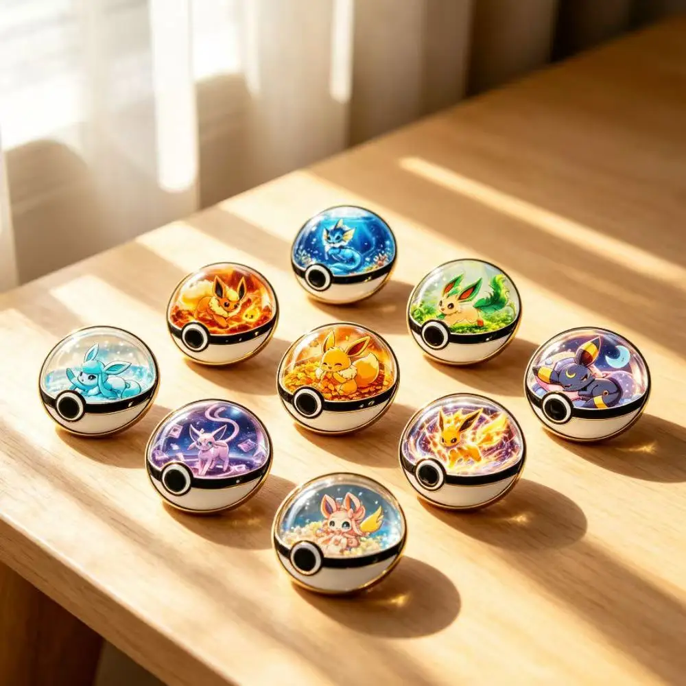Image of 9-teiliges Set Niedliche Anime-Pokémon-Pikachu-Emaille-Pins, schlafender Bulbasaur, Schiggy, Glumanda, Abzeichen, Broschen für Taschen, für Fans, Schmuck