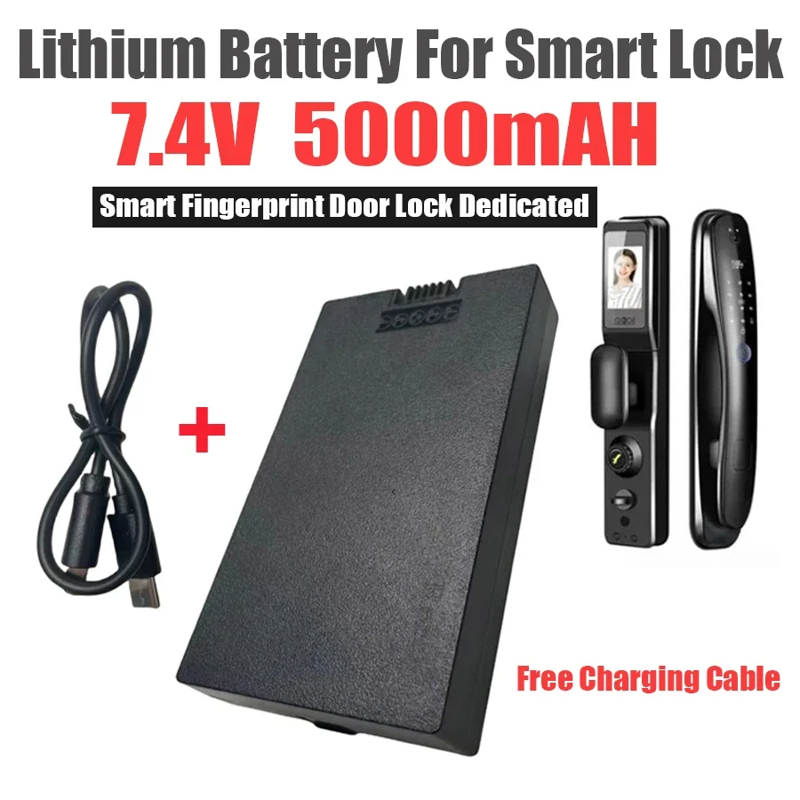 

7.4V Polymer Lithium Smart Door Lock Battery 5000mAh For Xiaomi Bosch Haier Ect