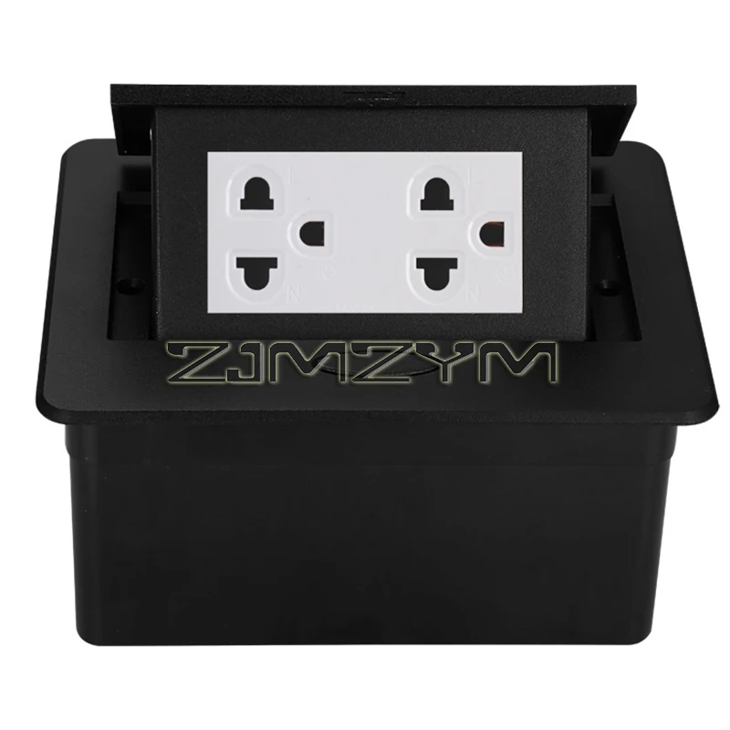 US Thai Table Pop Up Power Sockets Universal 16A Outlets 250V Alloy Black Sliver Cabinet Furniture Hidden Socket - Image 2