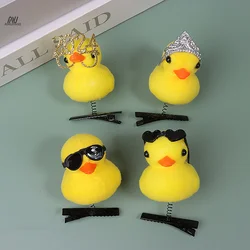 Little Yellow Duck Hairpin Spring Hair Hooks Girl Accessories 3D Cartoon Duck Headdress