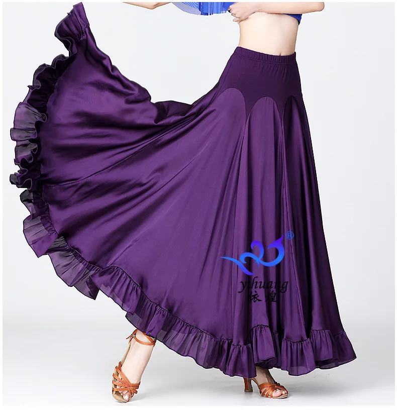 1pcs/lot Ballroom Dance Skirts Modern Standard Women Tango Skirts Stage modern dancing Big Swing skirt