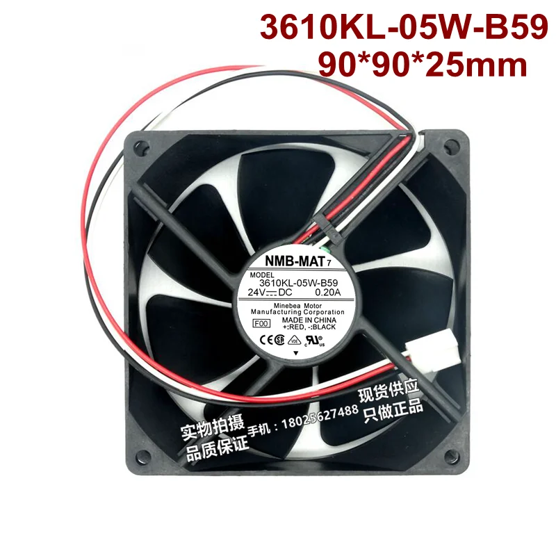 NMB 3610KL-05W-B59 9cm 24V 0.20A 9225 3 와이어 인버터 산업용 컴퓨터 냉각 팬용 새 원본