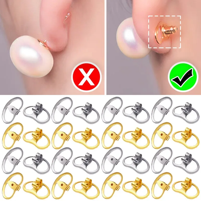 DIY Anti Sagging Earring Lifters Ear Studs Support Fixed Ear Blockage Convenient Sturdy Earrings Puller Metal Jewelry Components