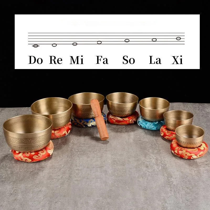 Nepal Singing Bowl Handmade Tibetan Bowls 7 Chakras Original Sound Healing Meditation Massage Yoga Accessories Set Decorative