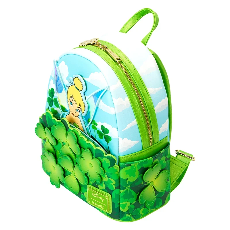 5 Styles Loungefly Women's Teal Tinkerbell Print Glow Clock Mini Backpack view 4