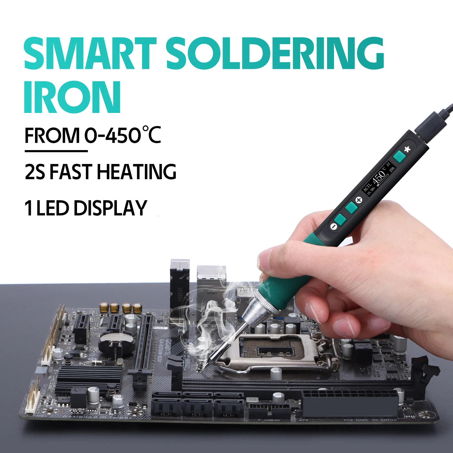 

YIHUA 928D-IV C235 умный электрический паяльник с регулируемой температурой, портативный прецизионный паяльник, комплект станции