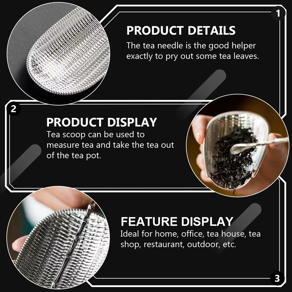 

2pcs Scoop With Needle Alloy Kung Fu Tea Spoon Shovel For Tea House Accessories Ideal Home Office Outdoor Use