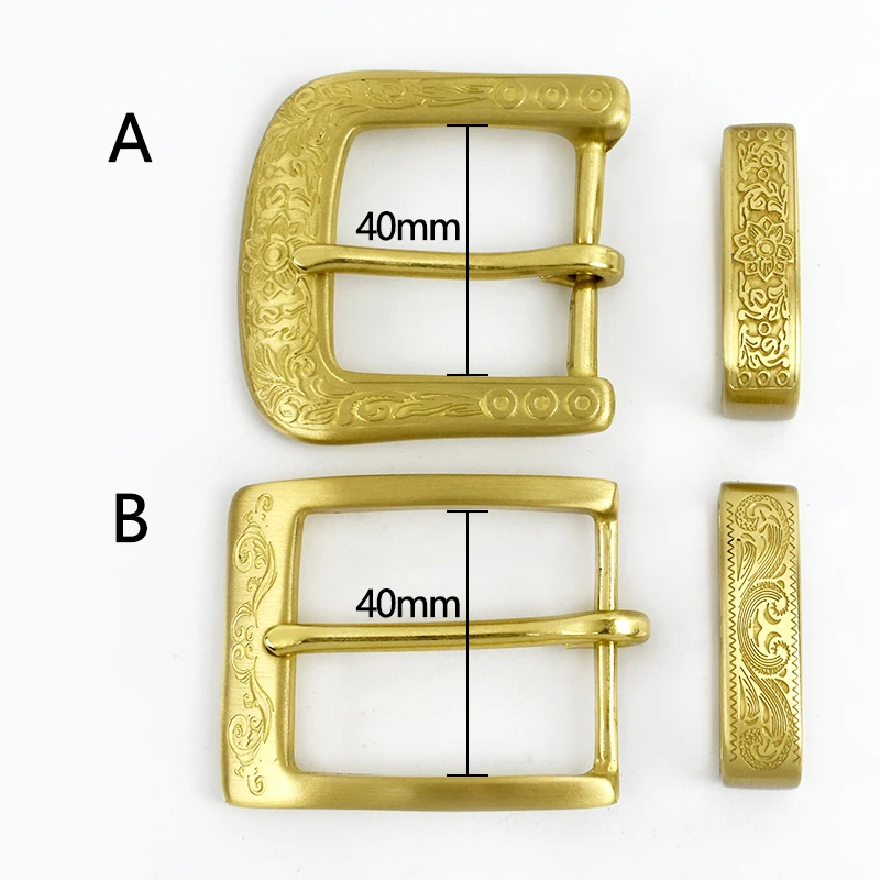 Deepeel 1Pc 40mm Czysty mosiądz Miedziana klamra do paska Rzeźbione klamry męskie i damskie DIY Akcesoria do rzemiosła skórzanego do pasków 38-39 mm