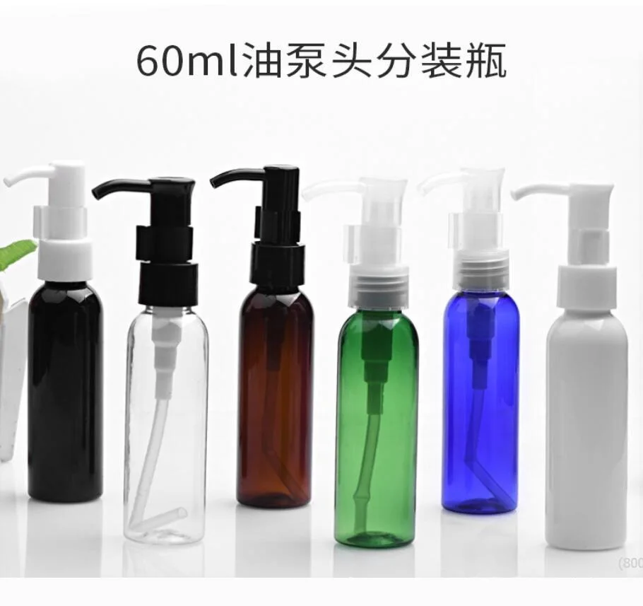 

60ml plastic PET pump bottle emulsion foundation serum toner essence sample testing moisture toilet water lotion mist sprayer