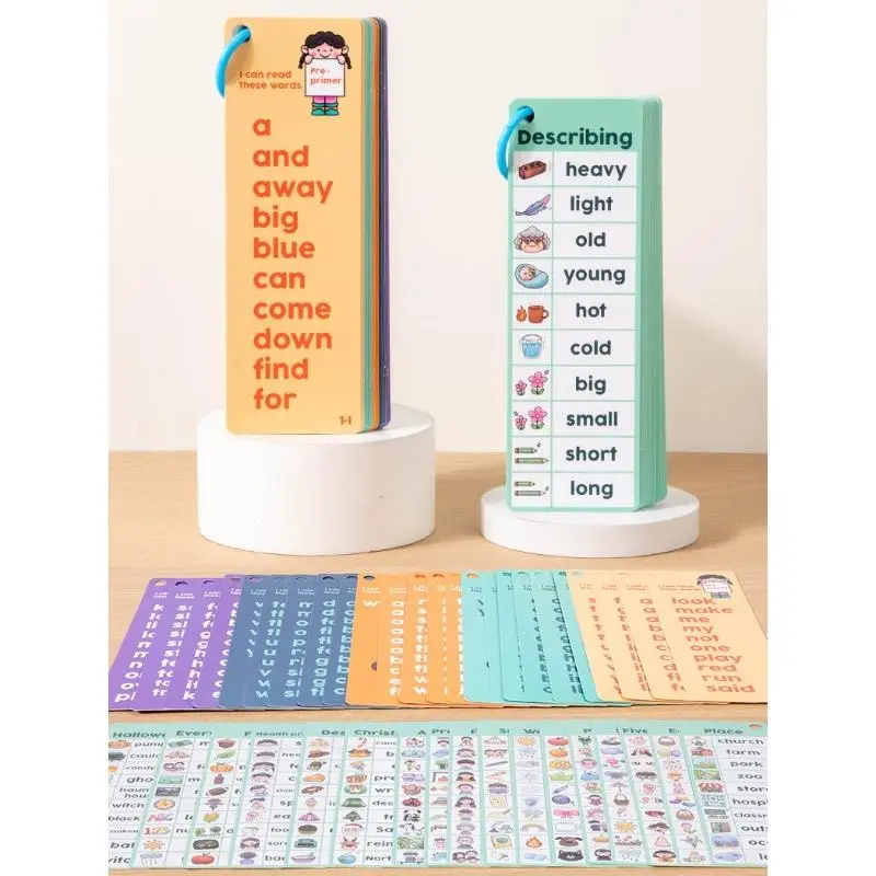 1 セット高頻度視覚単語語彙ビルダーフラッシュカード就学前視覚単語読解フラッシュカード早期教育玩具