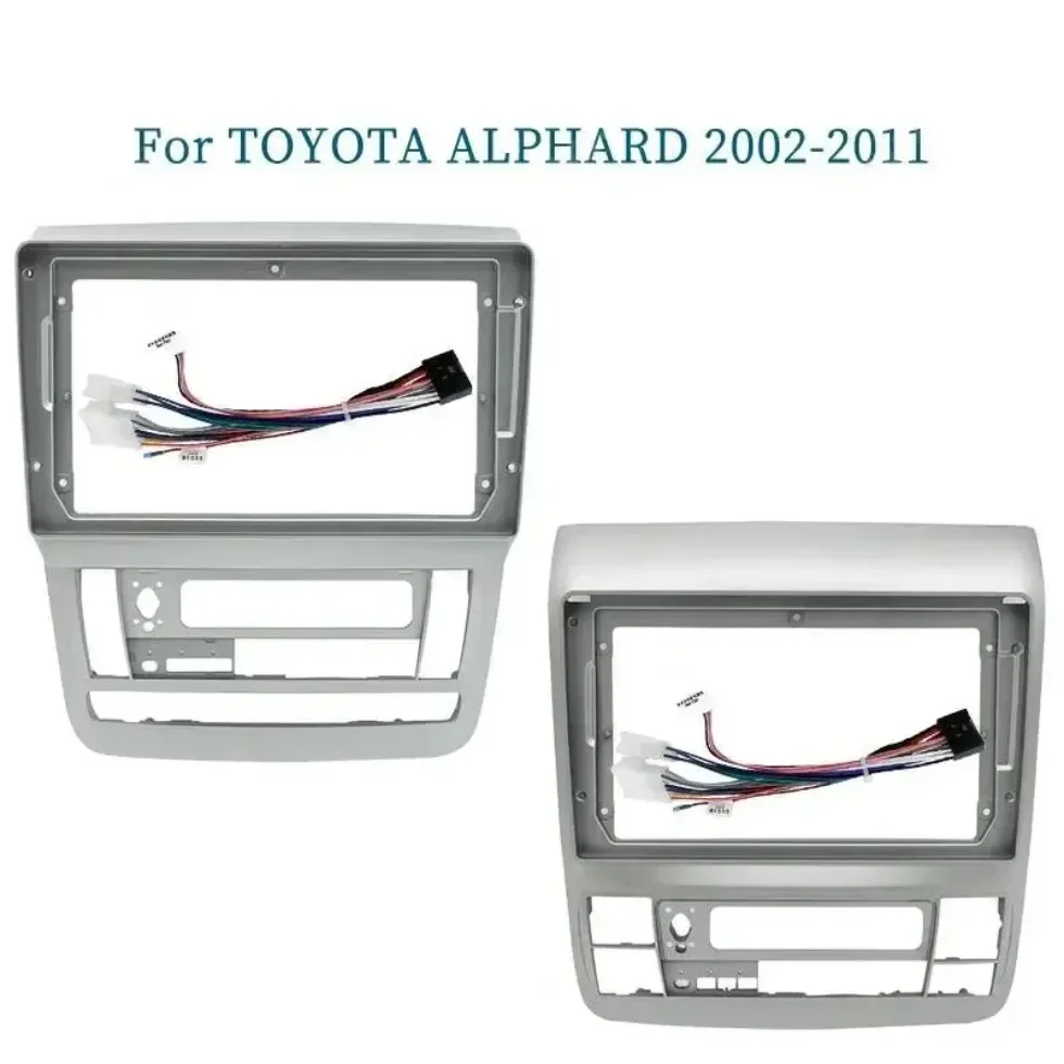 For TOYOTA Alphard 10 Serices Vellfire 2002-2011 9 Inch Car Radio Fascia Frame Cable Canbus Stereo Android Dashboard Kit Face Pl