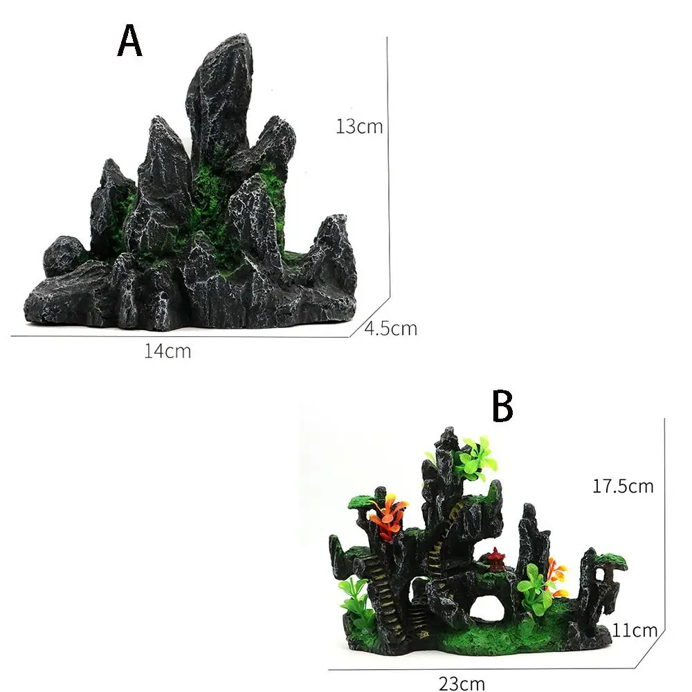 Rockery Mountain Decoration para aquário, resina, visão realista, caverna da rocha, simulação artificial, montanha, estátua, criativo