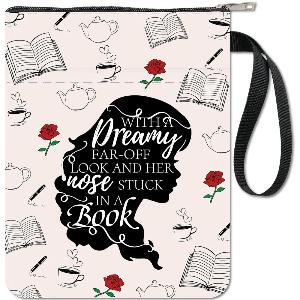 Book Sleeves Rose Book Protector Coffee Covers for Paperbacks Washable Fabric Cloth Cover with Zipper and Making Kit