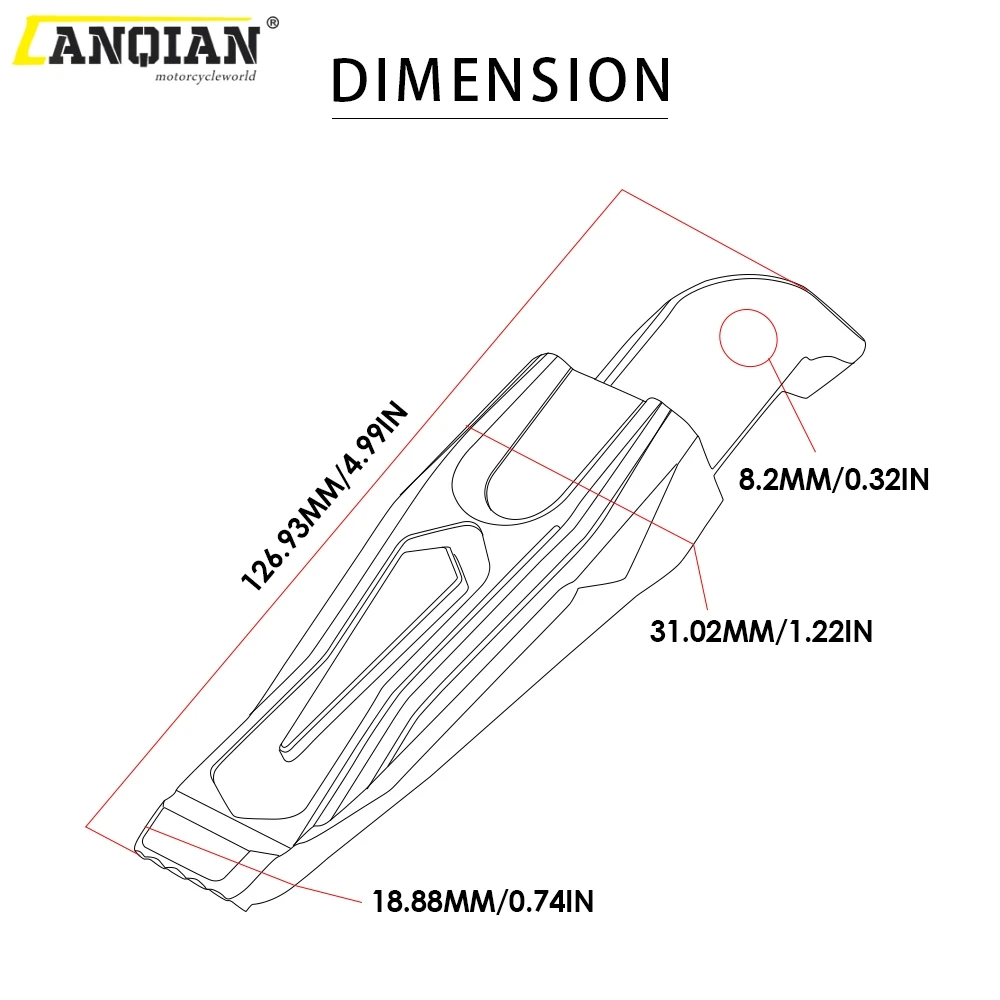 Motorcycle Rear Foot Pegs Rests Passenger Footrests For Yamaha T-MAX 500 530 XP TMAX 530 dx sx 2012-2019 155 MT07 MT 07 FZ