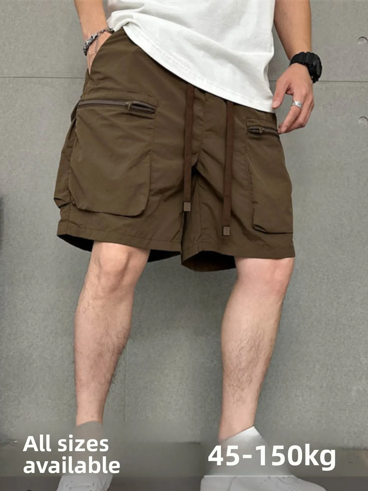 

Summer Thin Large Size Casual Workwear orts Men's Five-Quarter Loose Fit Sports Pants Multiple kets Faion Urban Sle