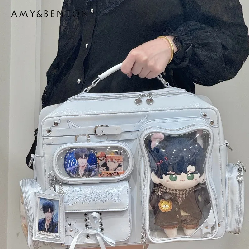 

Japanese Cute Itabag Anime Girl Commuting Large Capacity Versatile Transparent 3D Pocket Shoulder Bag Crossbody Bag Student