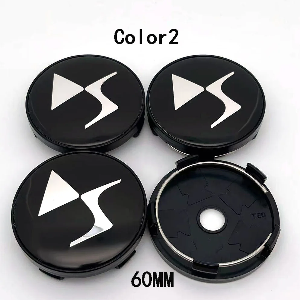 4PCS/Lot 60MM  Car Wheel Center Caps for DS Racing  WHEEL Emblem Logo Car Dust CoverStyling