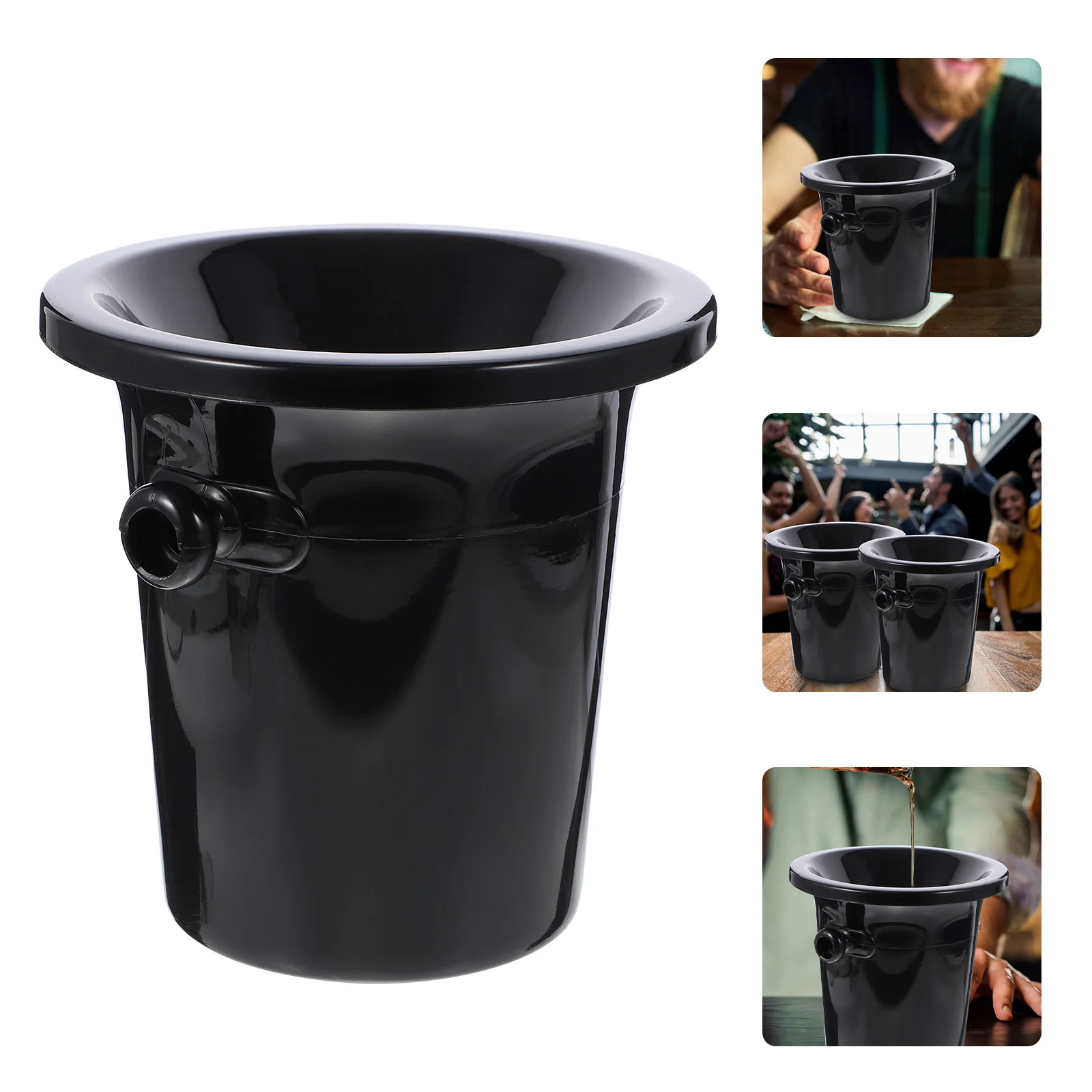 

3 Pcs Spit Barrel Double Ears Spittoon Buckets Ice Drinks Plastic Accessories Round Tasting Dump