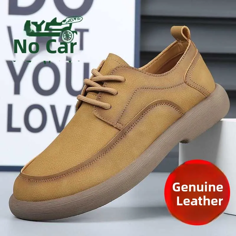 

Мужская дышащая кожа Casual oes с широкой головкой, универсальная летняя ретро-шот с мягкой поверхностью, удобная мужская обувь...