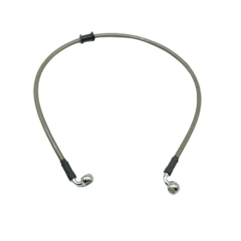 2X 300mm To 2200mm 90° 10mm Motorcycle Hydraulic Reinforced Brake Clutch Oil Hose Line Pipe For ATV Universal Racing Bike Silver
