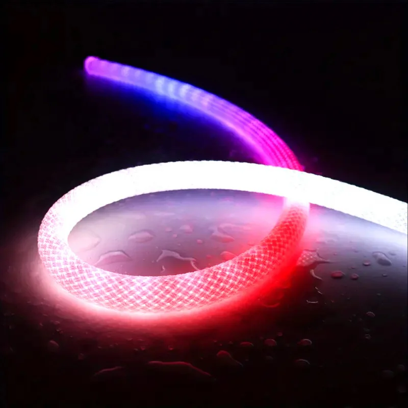 Colorful neon light rope light 360 degree luminous woven neon light USB 2.4G controller iridescent light strip