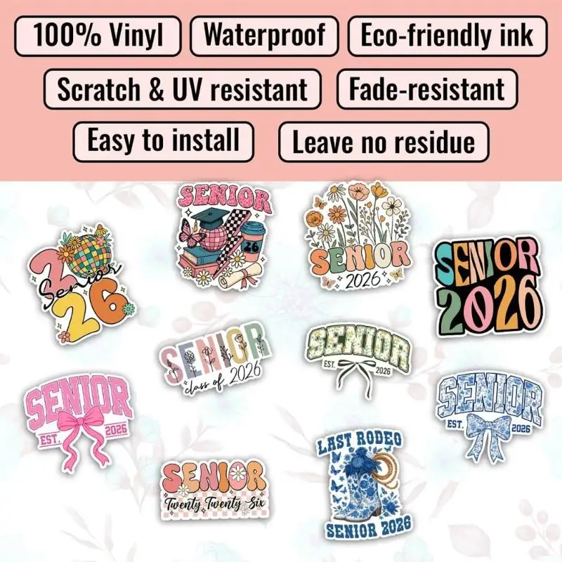 652F Twenty twenty six Senior Graduation Transfers 10 Themed Designs PVC Impermeable School Deck