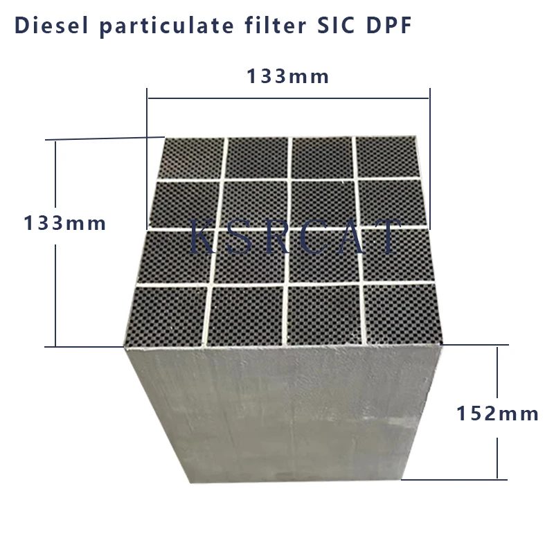 

Квадратный фильтр Sic DPF 133x133x152 мм из карбида кремния, дизельный фильтр твердых частиц, устойчивый к высоким температурам для автомобильного послепродажного обслуживания