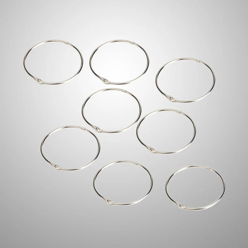50 Pcs Loose Leaf Binder Rings Steel Binder Rings Keychain Key Rings Metal Book Rings for School Home Office