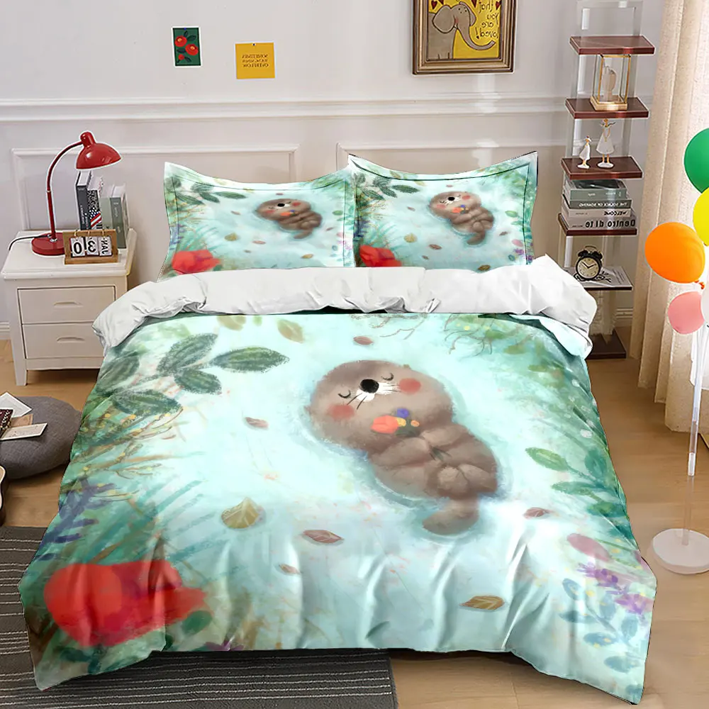 

"Cartoon Animal Themed Bedroom Decor Set" Soft Comfortable Duvet Cover Bedding Set Included 1*Duvet Cover & 2*Pillowcases,gift