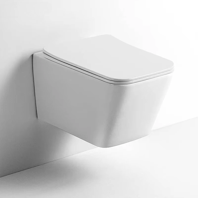 

ZC1 High Quality White Square Wall Hung Toilet Modern Ceramic Sanitary Ware Tankless Wall Mount Hanging Toilet Bowl