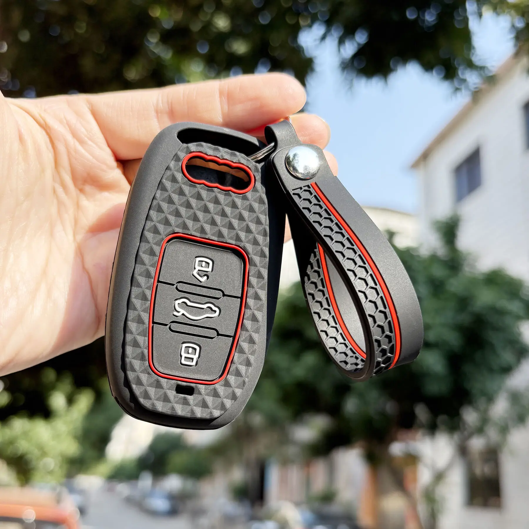 Car Remote Key Case Cover For Audi Q3 Q5 Q7 S4 S6 S7 S8 R8 A1 A3 8V A4 B8 B9 A5 A6 C7 A7 A8 For Voge SR1 Key Holder Accessories