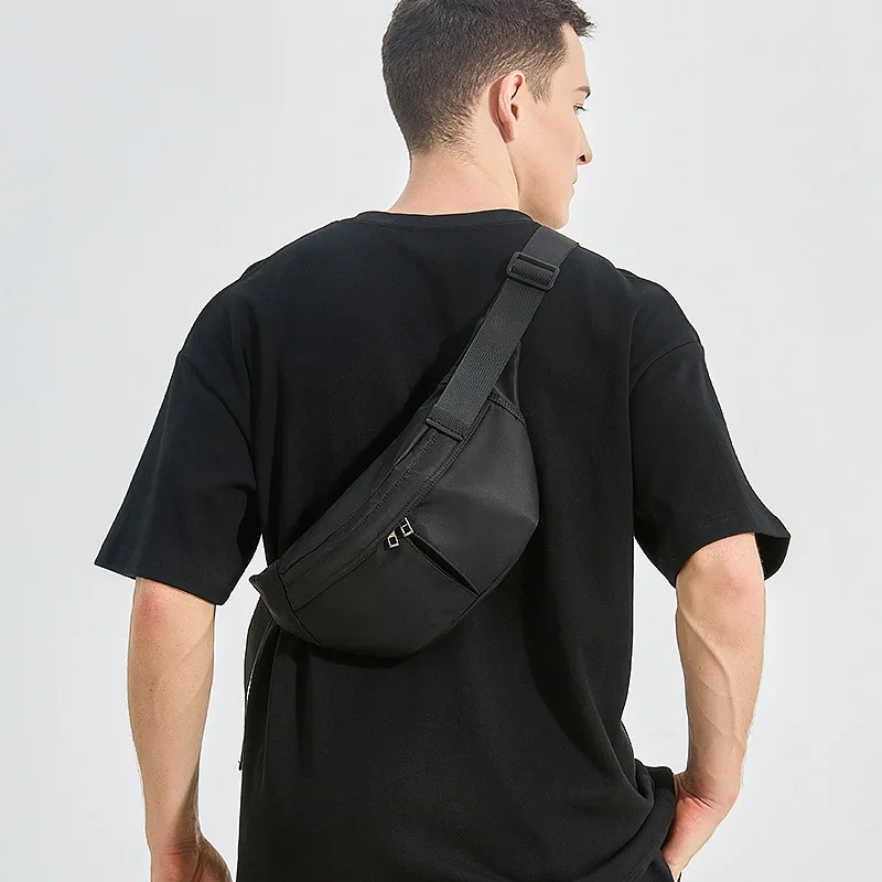 Men's Crossbody Bag, Nylon Waterproof Lightweight Chest/Shoulder Bag, Convenient Commuter Casual Waist Pack