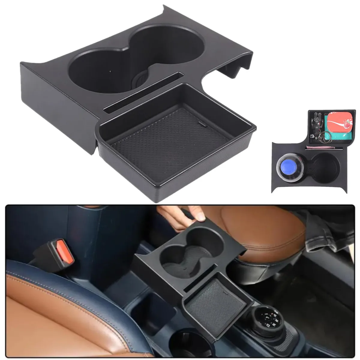 For Ford Maverick 2022 2023 2024 Car Rear Seat Water Cup Holder Storage Box Interior Organizer Drinks Holder ABS Beverages Stand