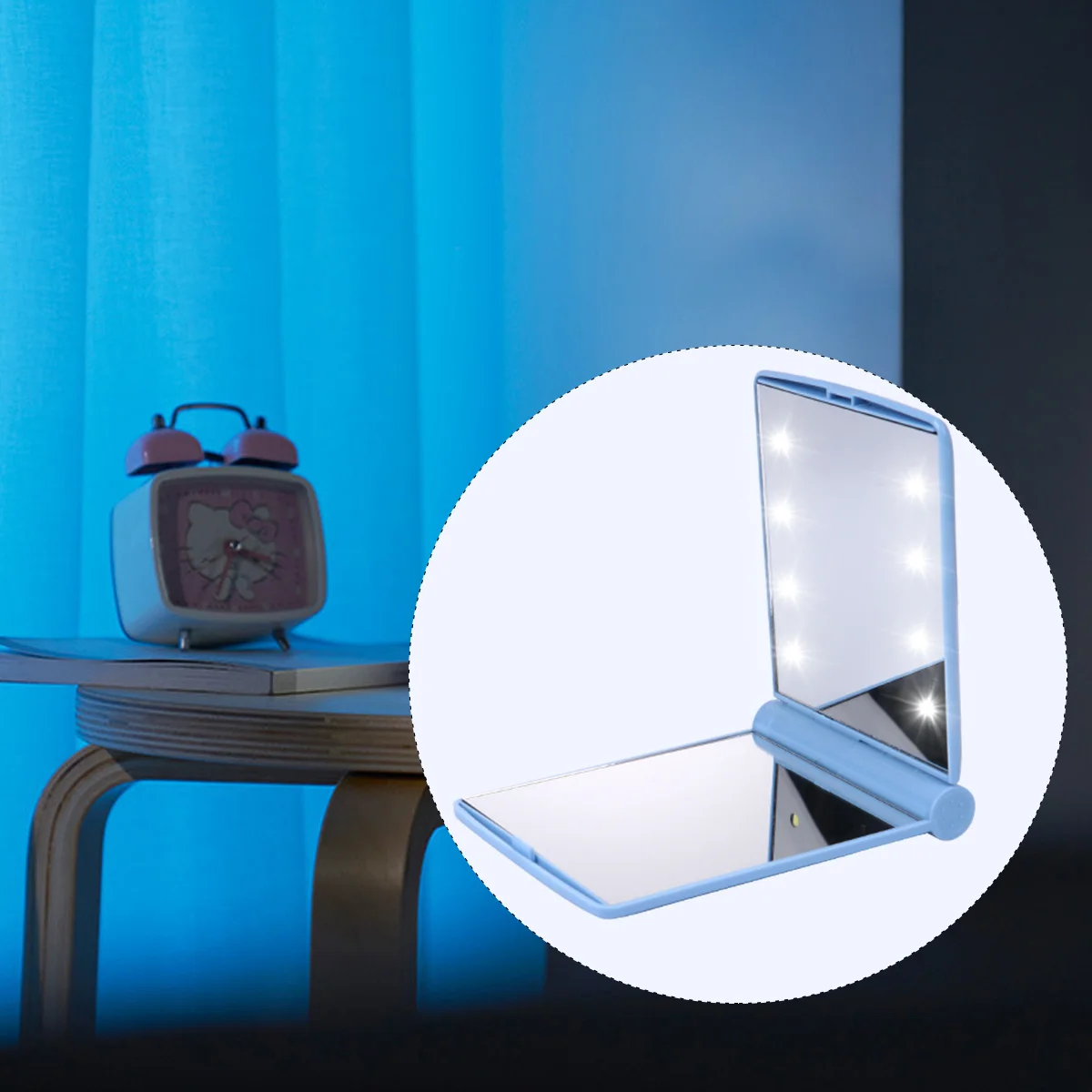 Miroir de maquillage LED pliable, carré, Compact, petit miroir de poche Portable, Surface claire haute définition pour le maquillage