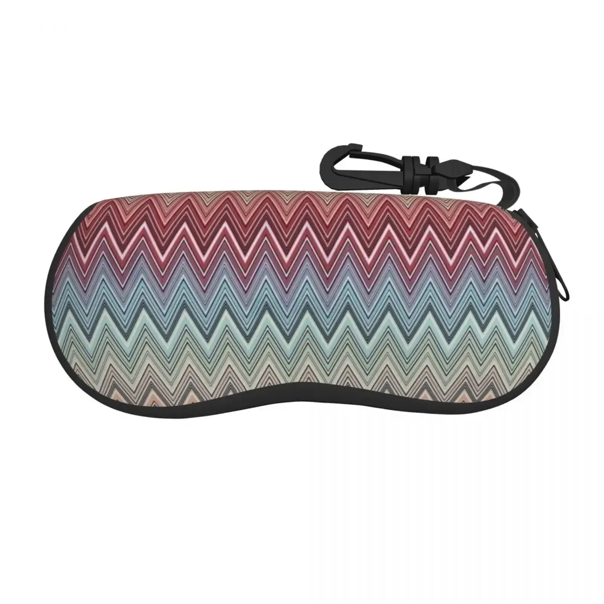 Multicolor Chic Zigzag Sunglasses Case Neoprene Zipper Boho Chic Zig Zag Shell Eyeglass Case Custom Protective Box For Glasses