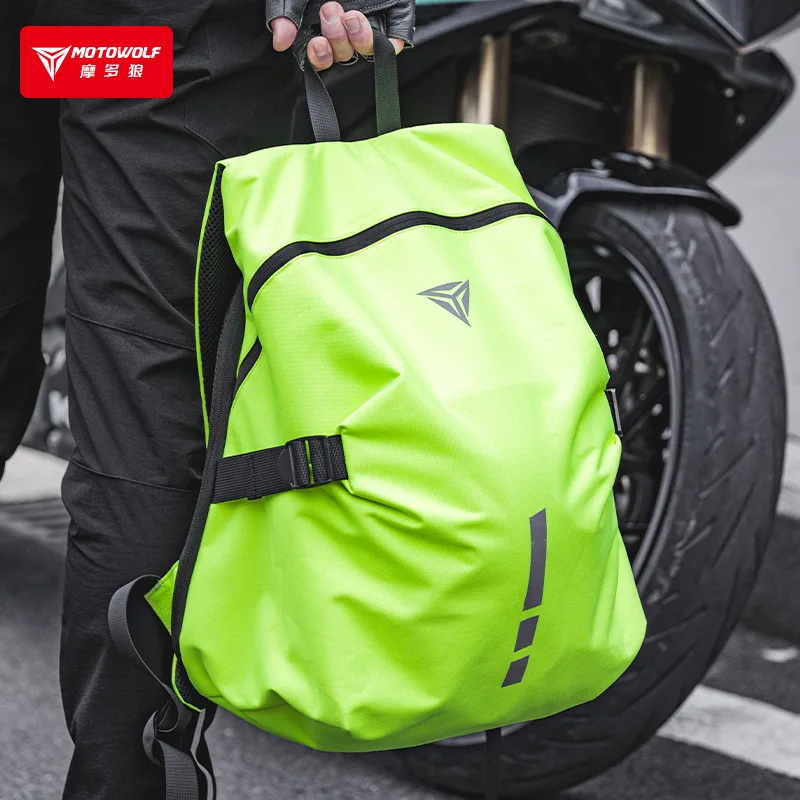 

High Quality Motorcycle Rider Backpack Riding Large Capacity Helmet Bag Leisure Backpack Anti Splashing Reflective Backpack
