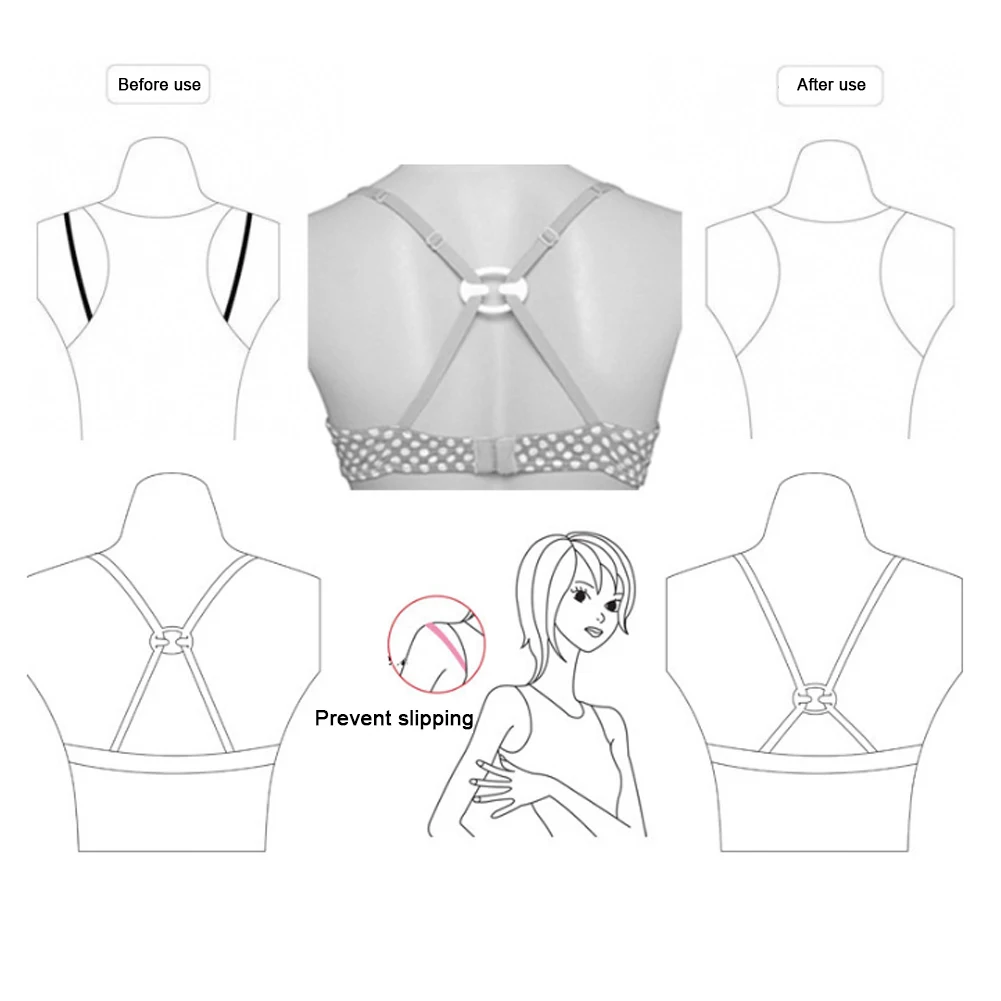 Bra Invisible Buckle Bra Accessories Underwear Back Shoulder Strap Bra Converter Non-slip Buckle Holders Bra Clips