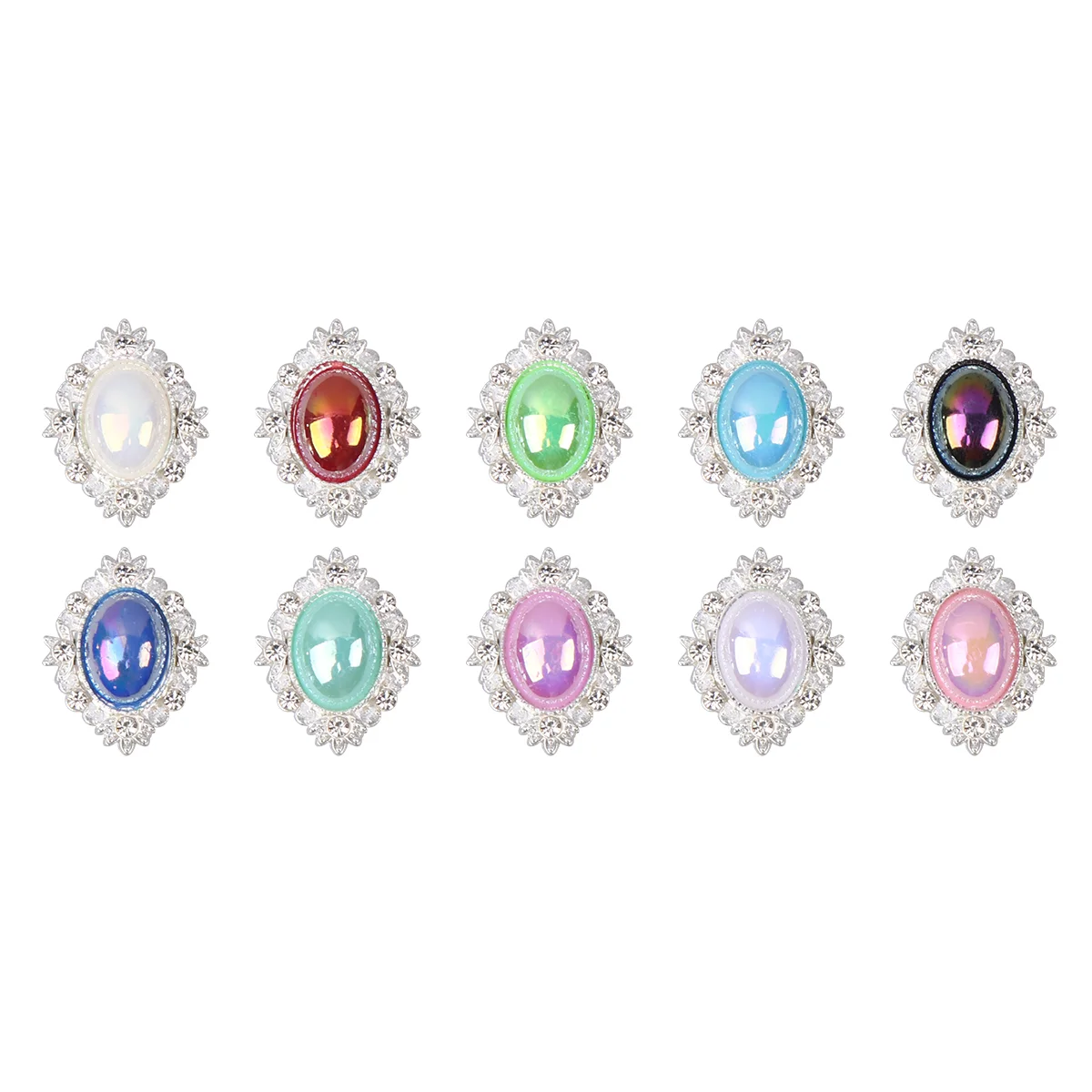 

10 Pcs Jewelry DIY Accessory Ornament Pearl Alloy Ornaments Rhinestones Pendant