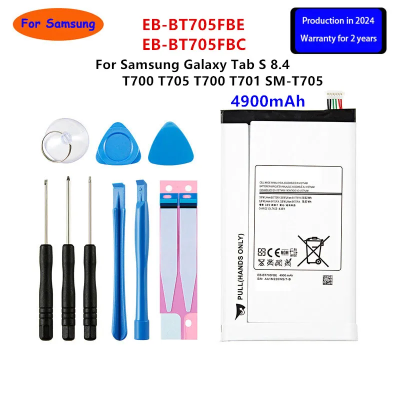 Brand New Tablet EB-BT705FBE EB-BT705FBC 4900mAh Battery For Samsung Galaxy Tab S 8.4 T700 T705 T700 T701 SM-T705 +Tools