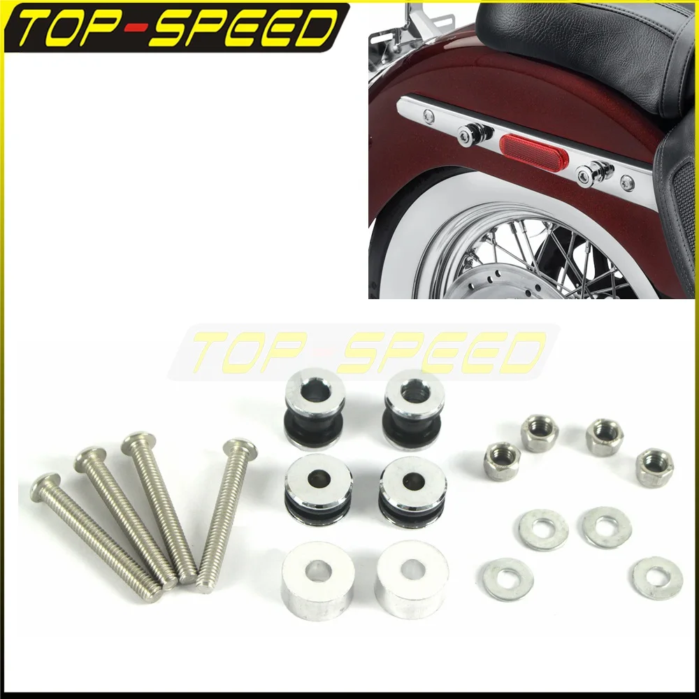 For Harley Softail FLST FXST 4-Point Sissy Bar Backrest Docking Hardware Kit Luggage Rack Mounting Bolt Install Screw Nut 84-99