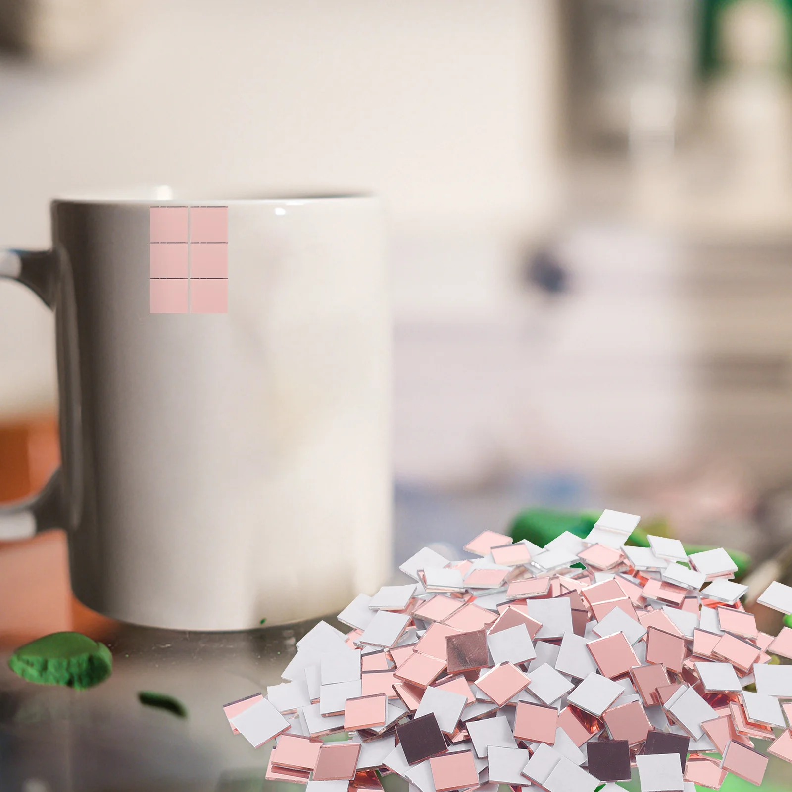 

300pcs Mosaic Patch Tiles Crystal Mirror Glass Adhesive DIY Crafts Supplies Projects Golden 100 Pieces Per Pack Safe Durable